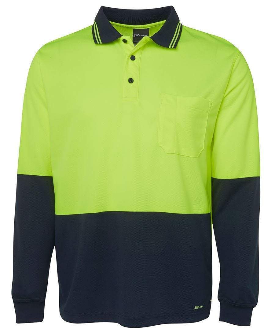 JB'S Hi-Vis Long Sleeve Traditional Polo 6HVPL