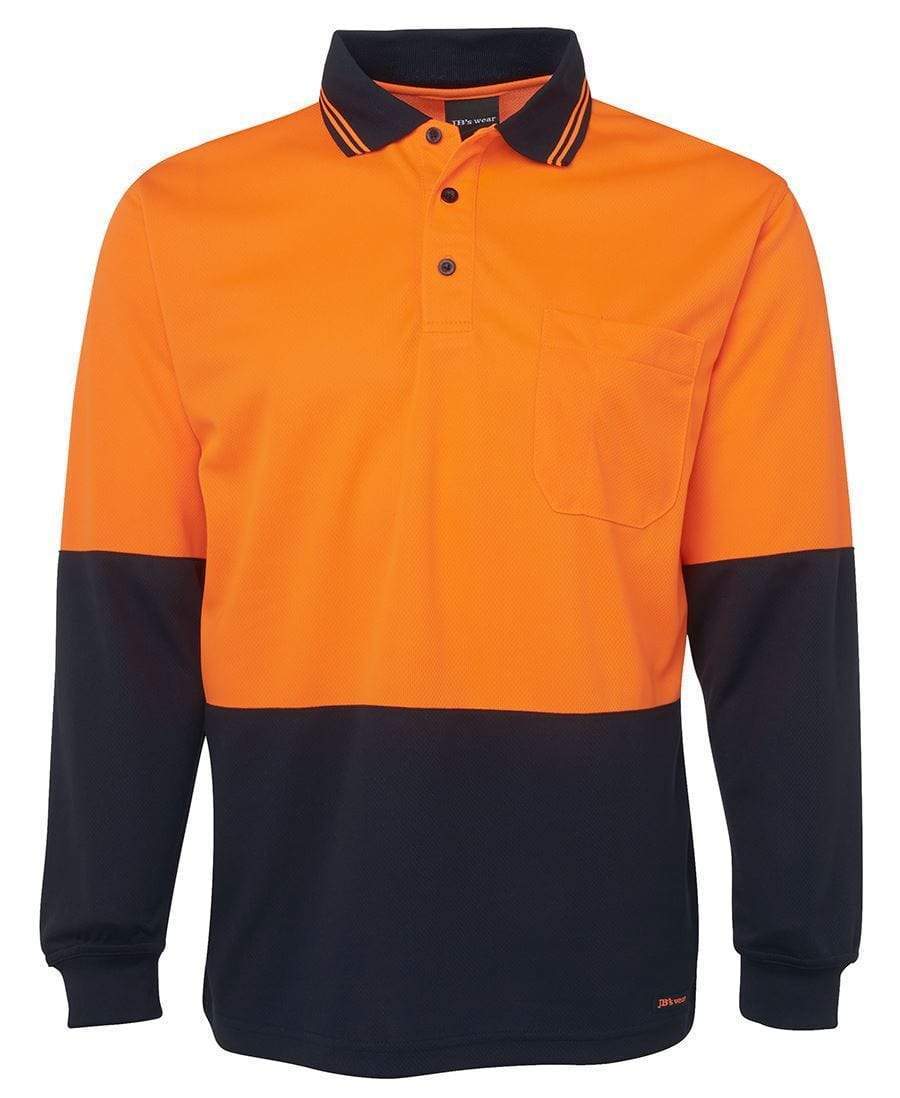 JB'S Hi-Vis Long Sleeve Traditional Polo 6HVPL