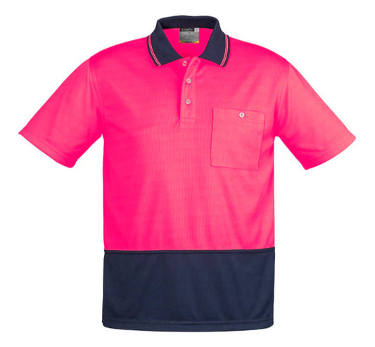 SYZMIK Unisex Hi Vis Basic Spliced Polo - Short Sleeve ZH231